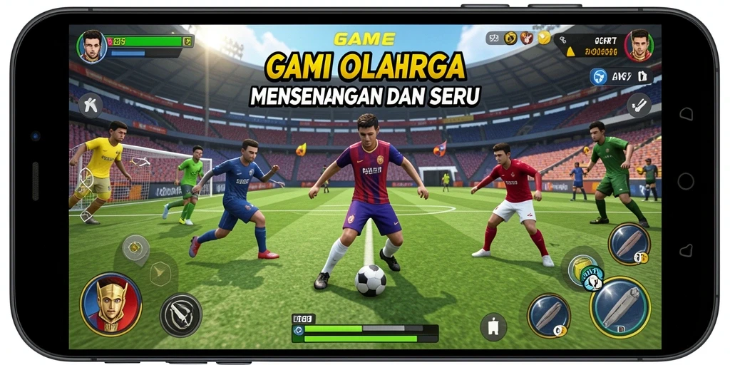 Tangkapan layar utama 6RT menampilkan gameplay olahraga yang mendebarkan.