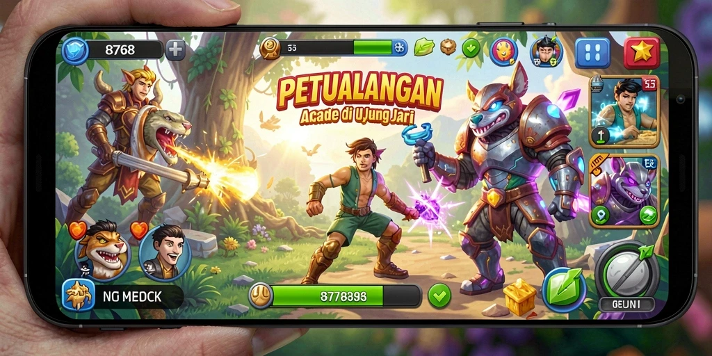Screenshot dari gameplay menegangkan 8768 yang penuh aksi.