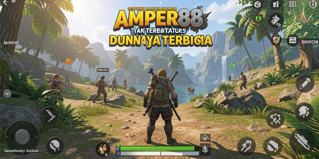 Tampilan gameplay AMPER88 dengan dunia terbuka yang luas.
