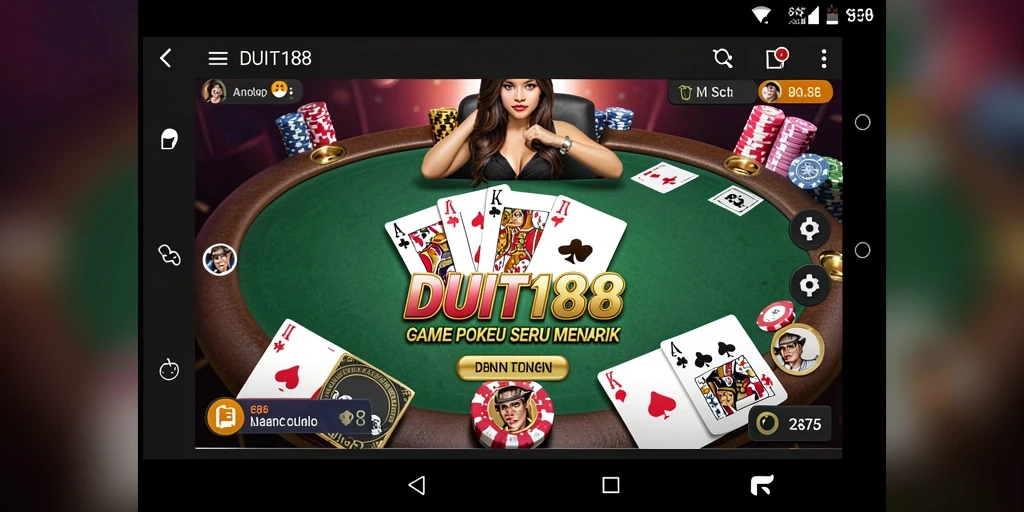 Tampilan gameplay seru di aplikasi Poker DUIT188.