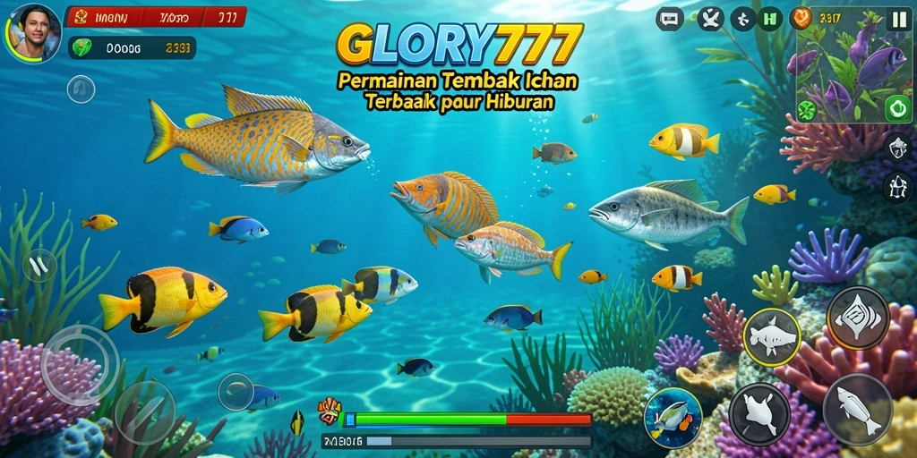 Tampilan gameplay seru Tembak Ikan di GLORY777.