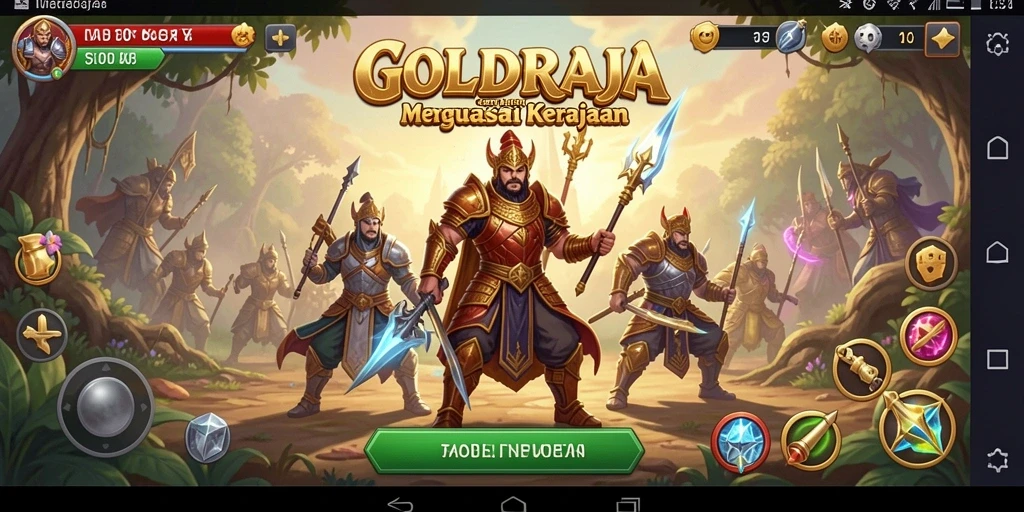 Tampilan gameplay strategi yang menarik dalam GOLDRAJA.