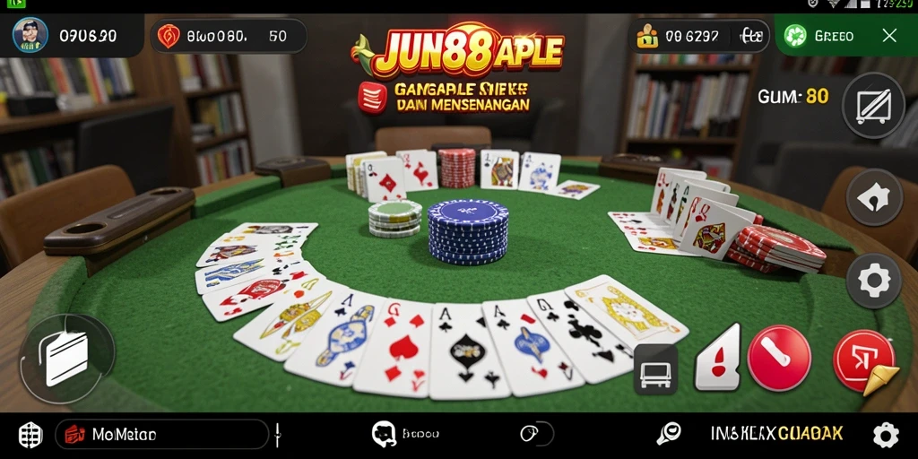 Tampilan gameplay seru saat bermain Gaple di JUN88.