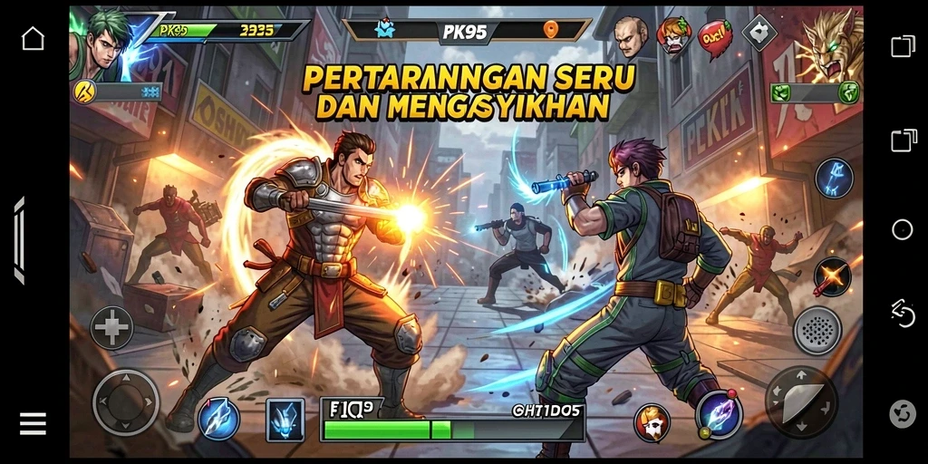 Gameplay seru PK95 dengan pertarungan yang mendebarkan dan grafis menawan.