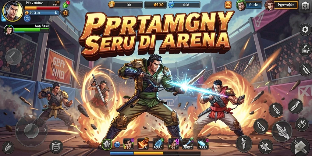Tampilan gameplay seru di PPRRYY dengan aksi pertarungan intens.