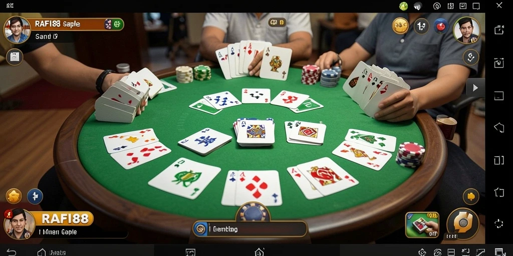 Screenshot gameplay RAFI88, menampilkan suasana seru Gaple.