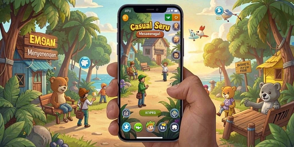 Screenshot utama RP8 menampilkan momen seru gameplay Casual.