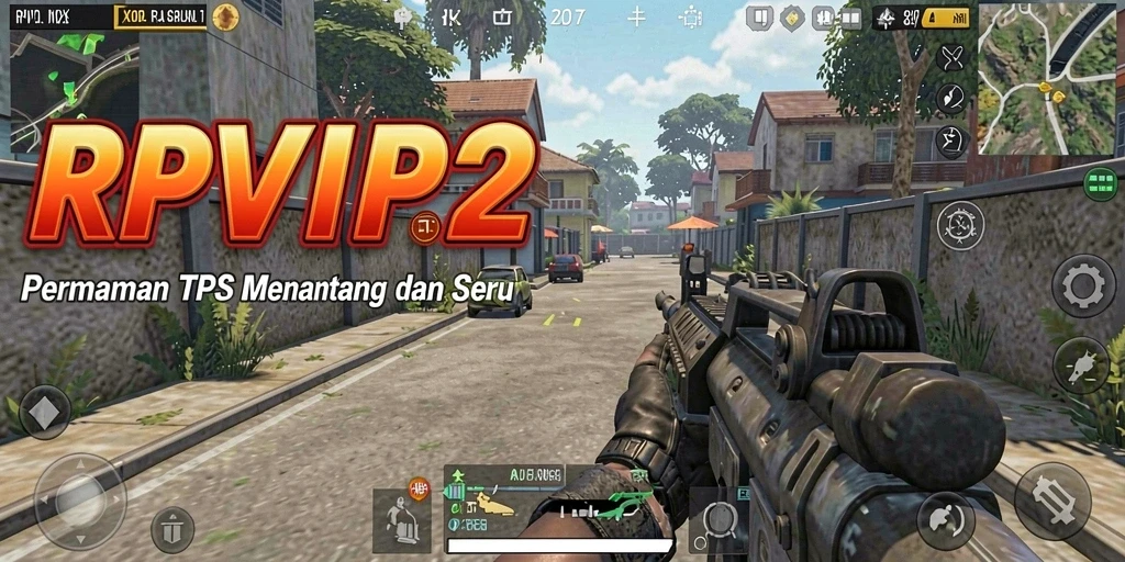 Tampilan dinamis gameplay RPVIP2 dalam aksi TPS.