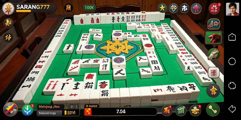 Tampilan gameplay yang menarik dari SARANG777, permainan Mahjong yang mendebarkan.
