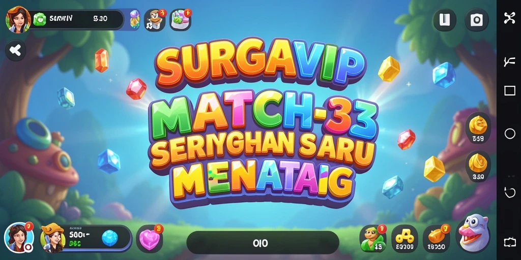 Tampilan gameplay seru dalam permainan Match-3 SURGAVIP.
