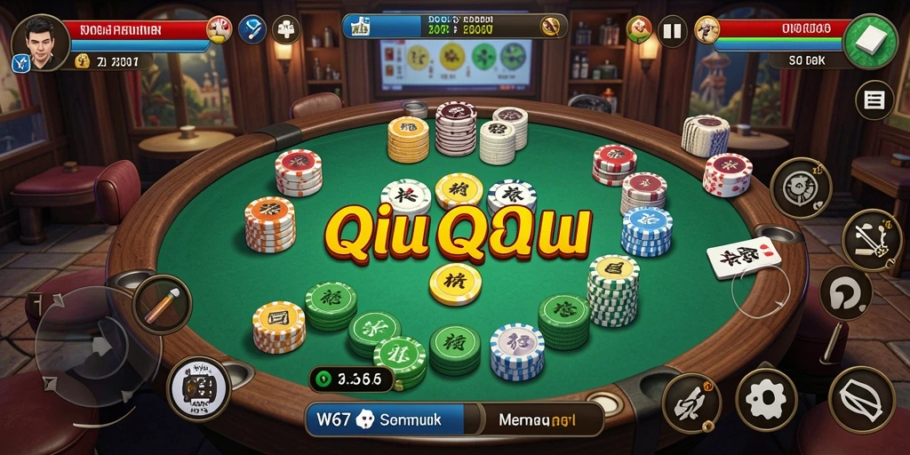 Tangkapan layar gameplay QiuQiu yang seru di W67.