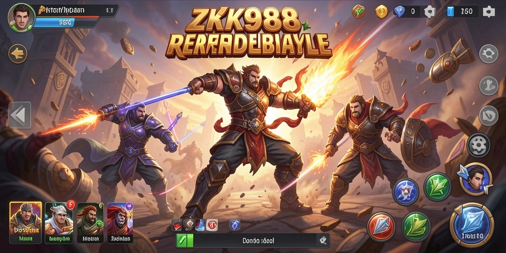 Screenshot ZK988 menampilkan aksi intens di arena Battle Royale.